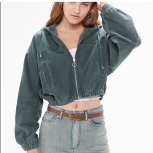 BDG Green Corduroy Cropped Jacket